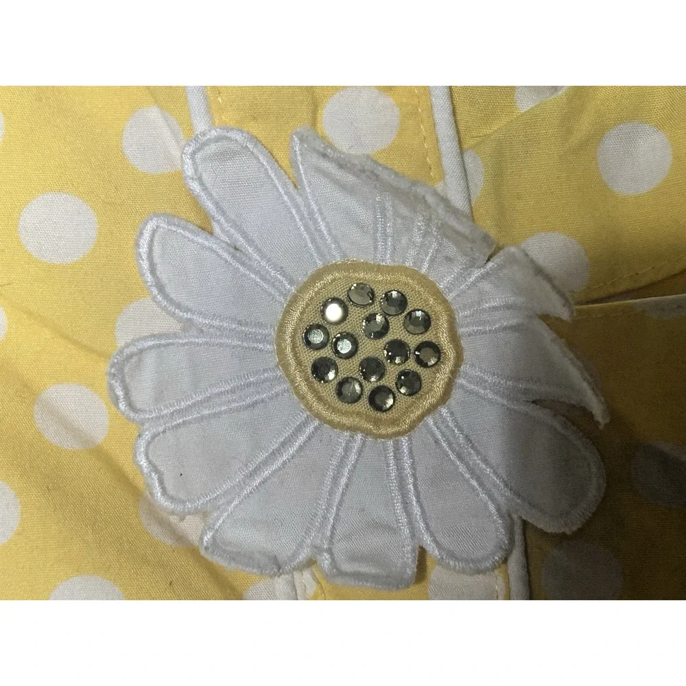 Gymboree Girls Yellow & White Polka Dot Daisy Tank Top Size 10